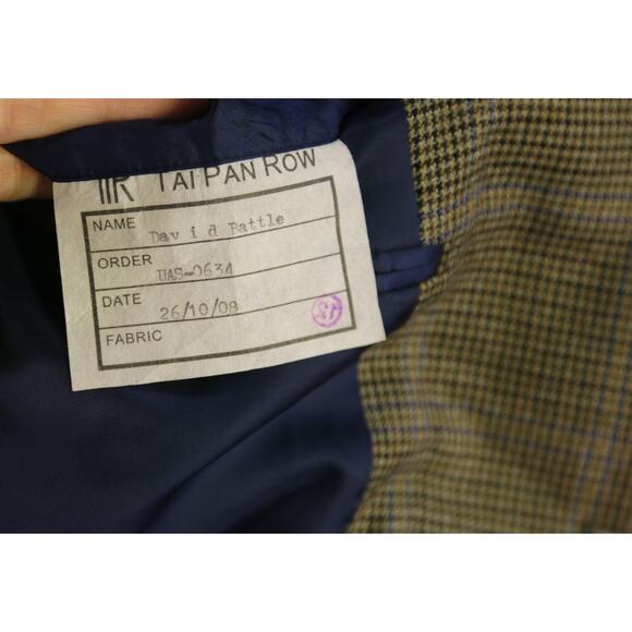 Tai Pan Row Bespoke Custom Tailored Brown Black Check Wool Sportcoat Blazer 42R - Picture 9 of 9